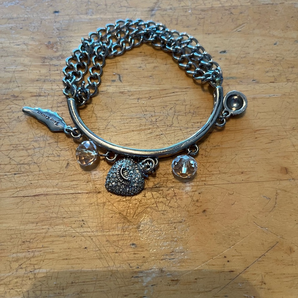 Juicy Couture Silver Bracelet with Crystal Charms